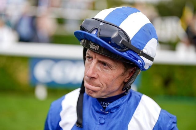 CHICHESTER, ENGLAND - AUGUST 01: Jim Crowley poses at Goodwood Racecourse on August 01, 2023 in Chichester, England. (Photo by Alan Crowhurst/Getty Images):Images from the opening day of the 2023 Qatar Goodwood Festival