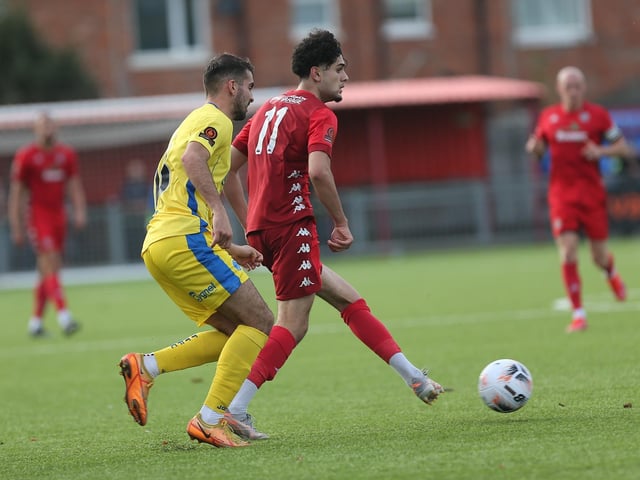 Action from Worthing FC's 1-1 draw with Taunton Town in National League South
