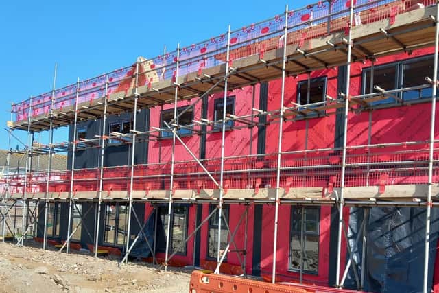 It is hoped that the first new tenants will be able to move into the new Daniel Close homes this winter. Photo: Adur District Council