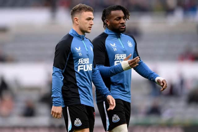 Kieran Trippier and Allan Saint-Maximin were among the Newcastle United players to miss Saturday's 1-1 draw at West Ham United. (Photo by Stu Forster/Getty Images)