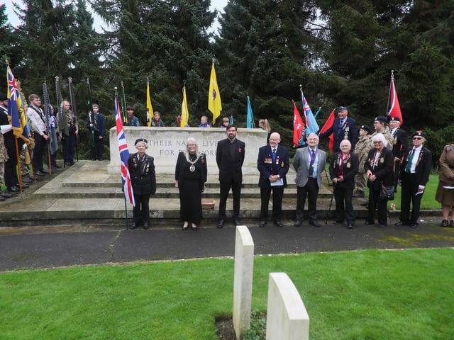 Planting of the crosses ceremony of remembrance at the Commonwealth war graves at Hastings cemetery. Photo by Roberts Photographic.