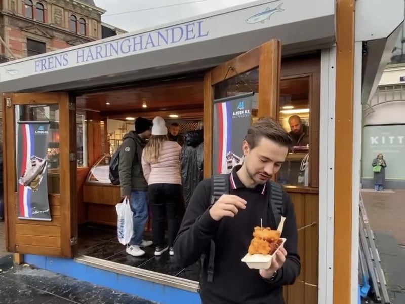 This fried fish dish is excellent and definitely rivals Britain's fish and chips. We tried kibbeling from Frens Haringhandel