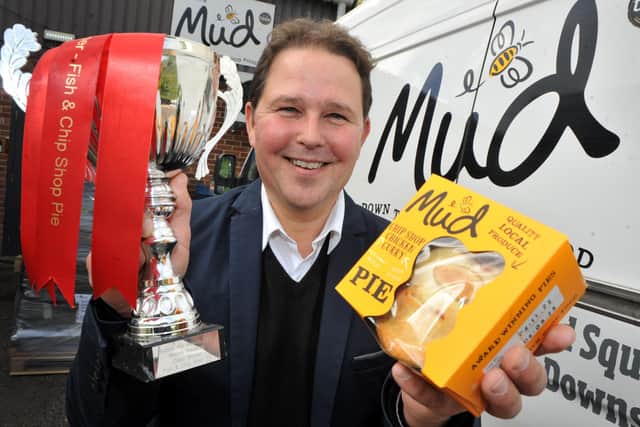 Midhurst pie maker Christian Barrington (owner of Mud Foods Limited) wins Channel 4 TV show 'Aldis Next Big Thing'. Pic S Robards SR2210252