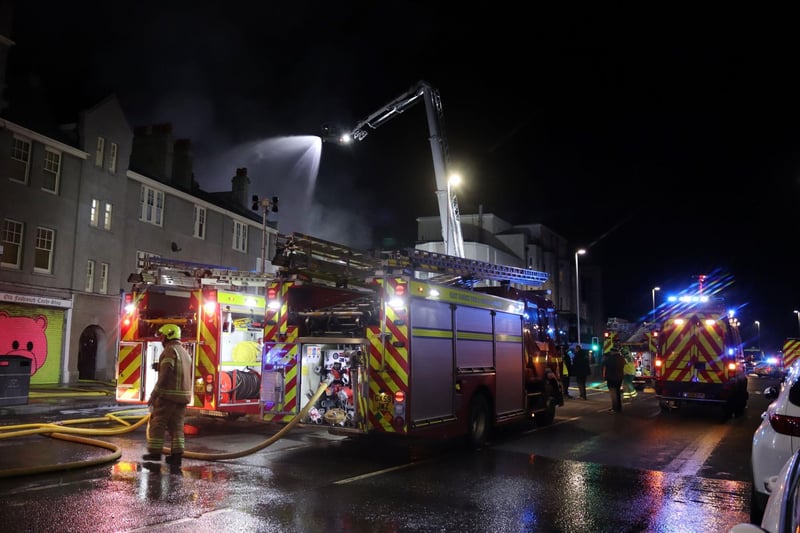 Firefighters at the scene on Wednesday night (January 18). Picture by Kevin Boorman