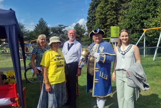 Local councillors, Town Crier and Youth Mayor with volunteers at last year's Picnic in Tarring Park