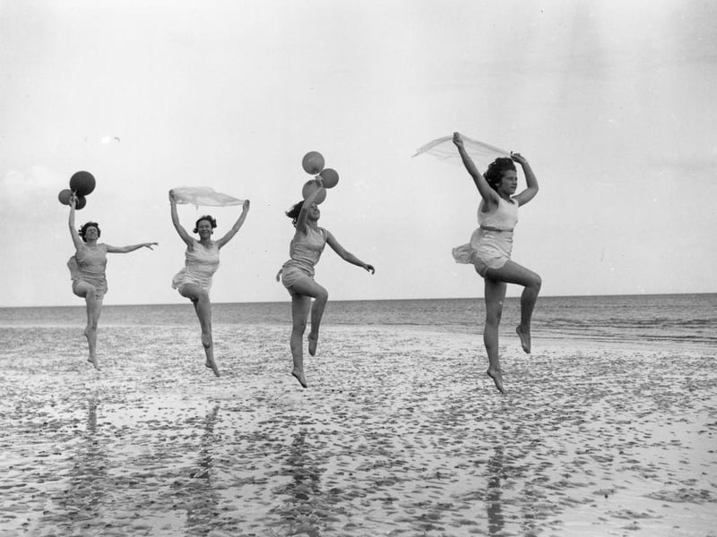 Dancing school pupils practice en plein air at Worthing in May 1933.