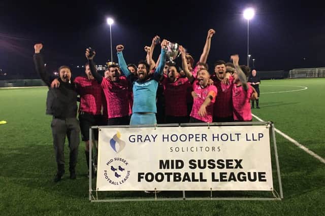 Ridgewood celebrate with the Montgomery Cup! | © Mid Sussex FA