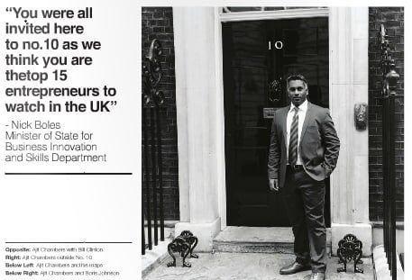 Ajit Chambers outside no.10 Downing Street.