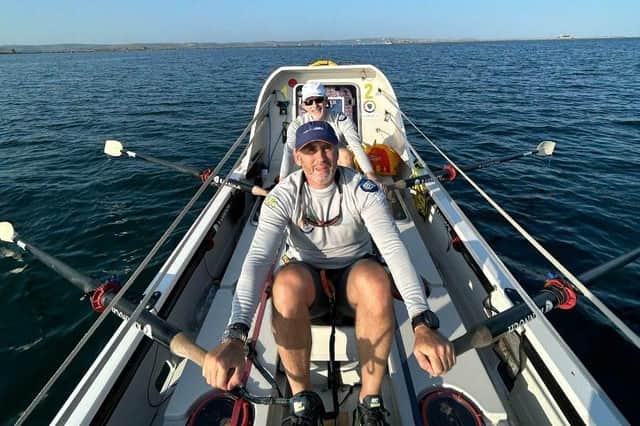 Sam Weber takes to the oars onboard Oardrey