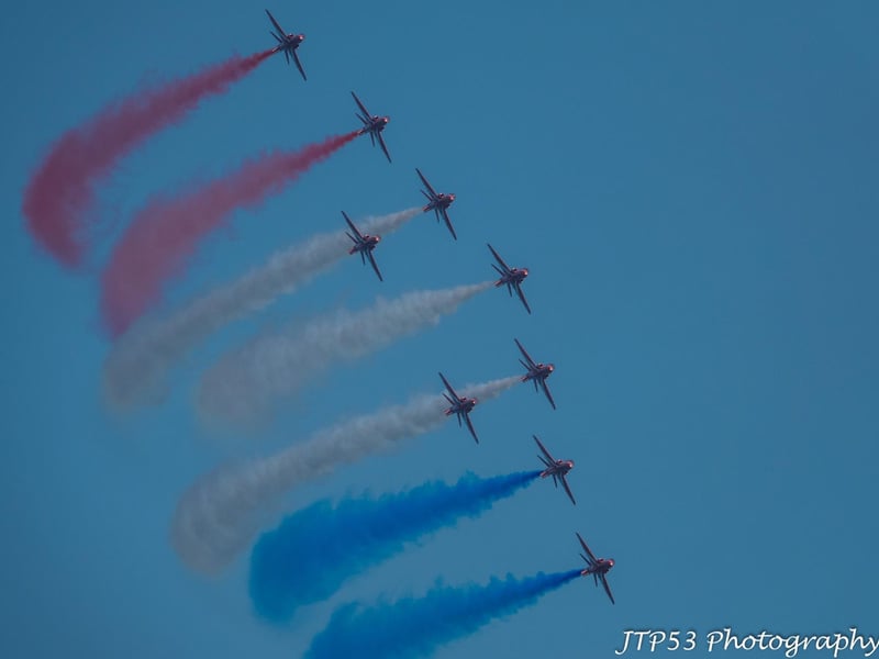 Airbourne 2025 - Eastbourne International Air Show. Red Arrows: Photo by Jeff Penfold JTP53 Photography