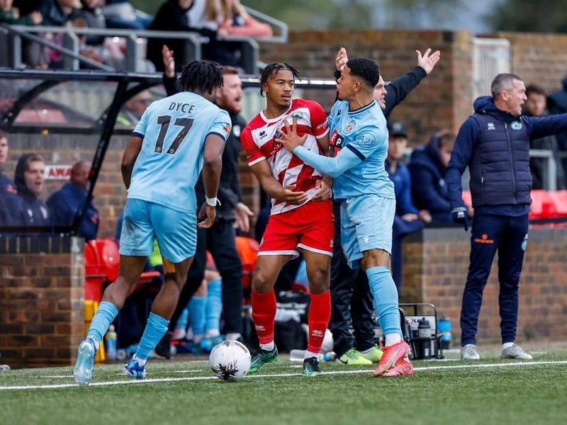 Action from Eastbourne Borough v Slough in National League South