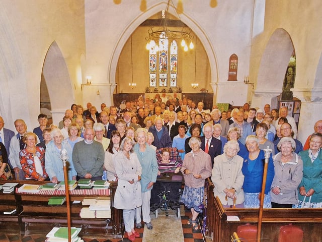 The last photograph before change, with the congregation gathered together for the final time in 2015 ahead of the church closing for the transformation