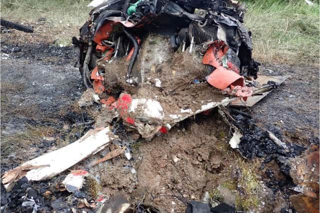 The remains of the aircrafts engine. Picture via the AAIB