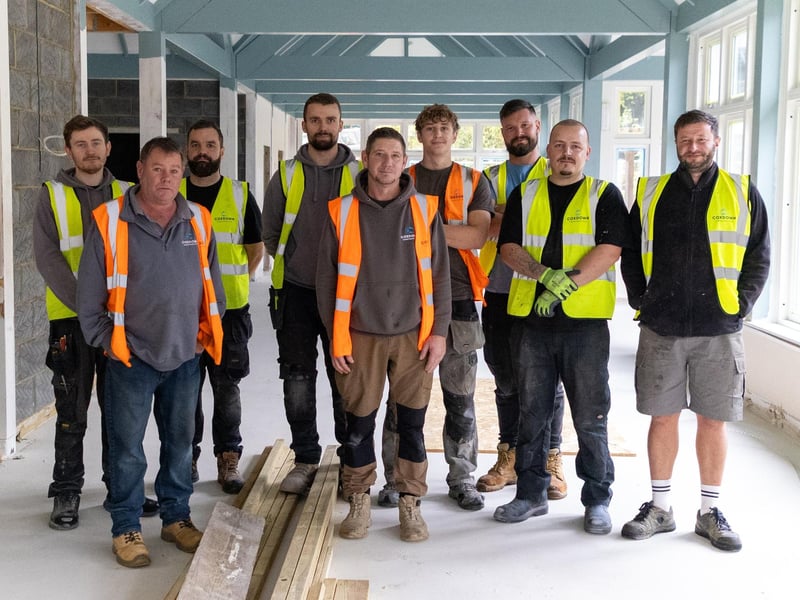 The team from Heathfield's Coxdown Construction, the contractor appointed to carry out the refurbishment. All photos by Hospice in the Weald