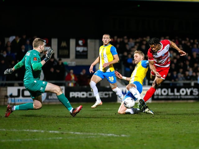 Action from Eastbourne Borough's 2-2 draw at Torquay United in National League South