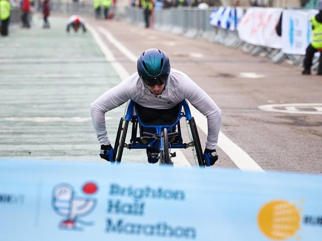 Action at the Brighton Half Marathon