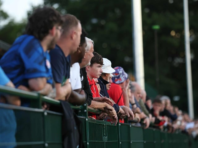 Crawley Town fans enjoy the team's first pre-season friendly, at Three Bridges FC
