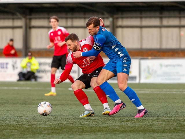 Action from Eastbourne Borough's 2-0 home loss to Worthing in National South