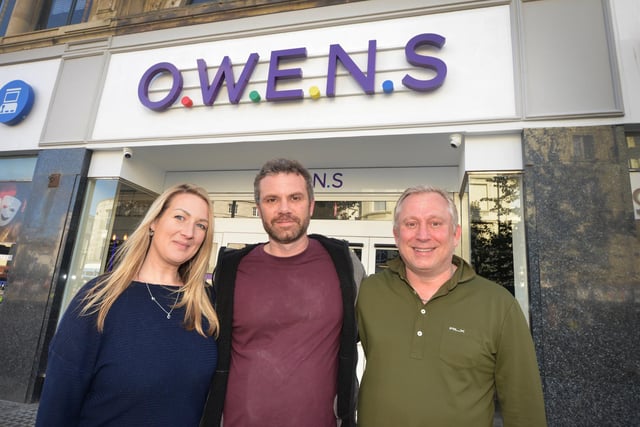 Owens in Hastings. L-R: Debbie and Graham Owen with Justin Manning, who's the chief finance officer.