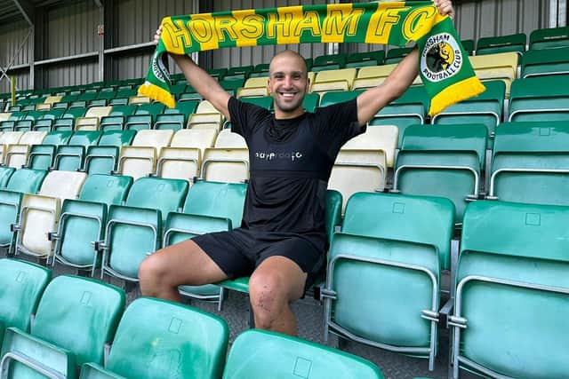 Horsham FC have snapped up veteran defender Sami El-Abd following his release by National League outfit Dorking Wanderers. Picture courtesy of Horsham FC
