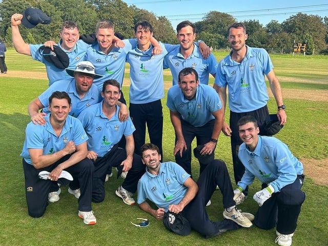Worthing CC celebrate promotion to the Sussex Premier League