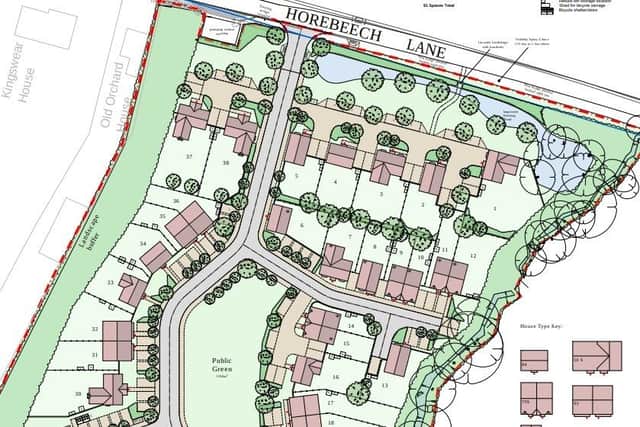 Indicative site layout of the new homes approved on appeal