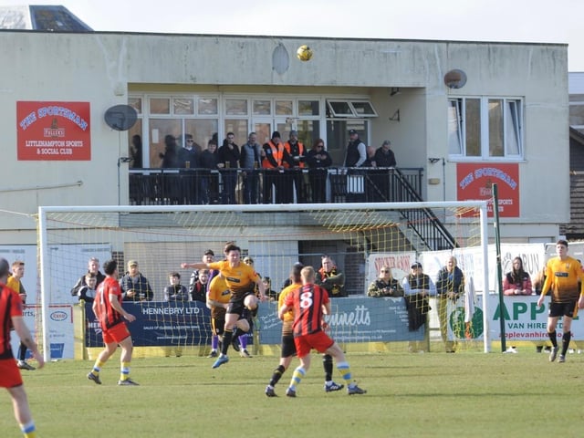 Action from Littlehampton Town's 1-1 draw with Sittingbourne at The Sportsfield in the Isthmian south east division