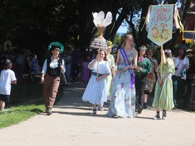Crowning of the May Queen 2024 in Alexandra Park, Hastings, May 12. Photo by Roberts Photographic.
