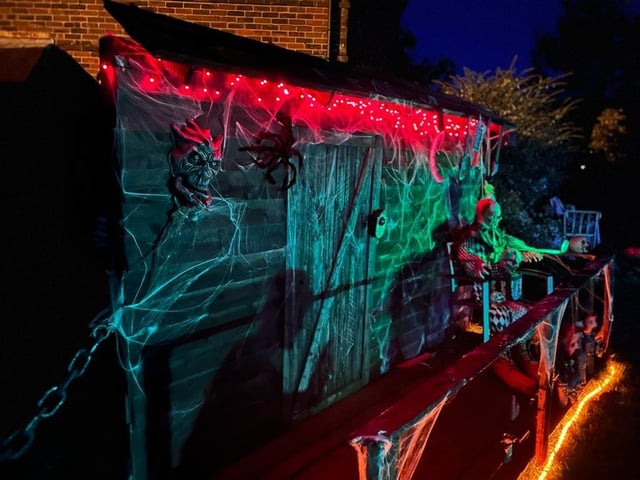 Impressive lighting effects at the scariest house in Hastings