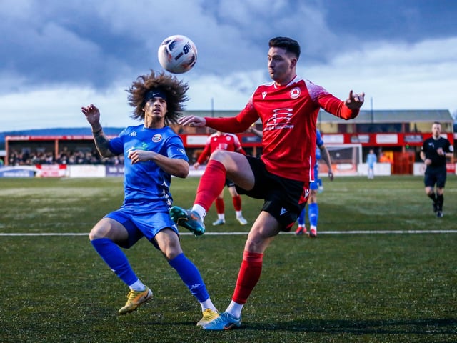 Action from Eastbourne Borough's 2-0 home loss to Worthing in National South
