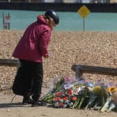Flowers and messages at Shoreham Lifeboat Station car park on Thursday, August 20. Photo: Eddie Mitchell