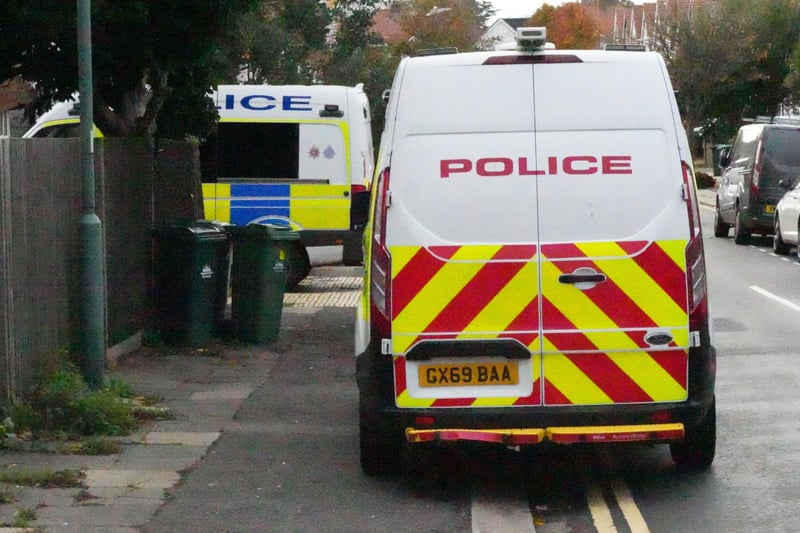 Police were earlier spotted in Portland Road, Hove. It has now been confirmed that two men have been arrested following a search warrant.