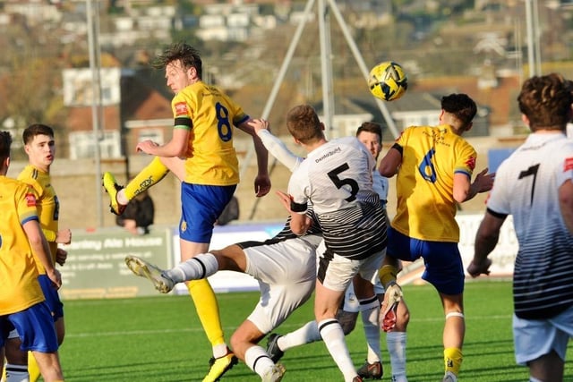 Action, celebration and crowd pictures from Lancing v Littlehampton Town at Culver Road