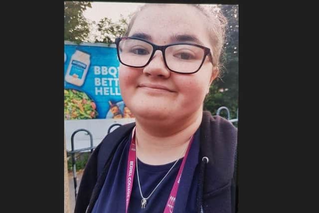 Call 999 if you see this missing Bexhill teenager (photo from Sussex Police)