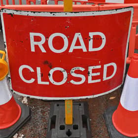 Road closure in Jevington