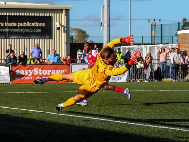 Action from Eastbourne Borough v Weymouth in the National League South:Eastbourne Borough v Weymouth