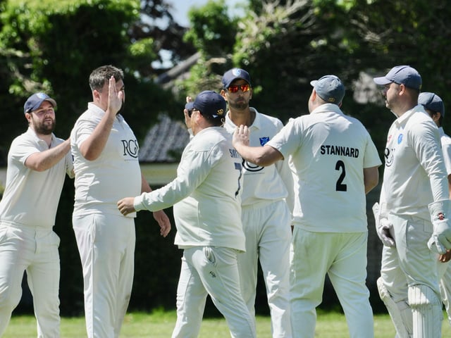 Action from Goring CC v Pagham CC in Division 3 West of the Sussex Cricket League
