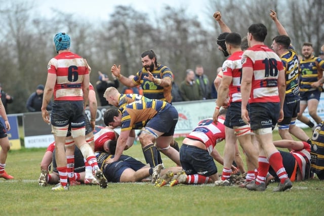 Action from Worthing Raiders' win over Dorking in National two east at Roundstone Lane