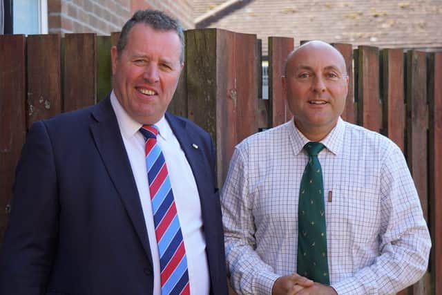 Farming Minister Mark Spencer with host MP Andrew Griffith 
