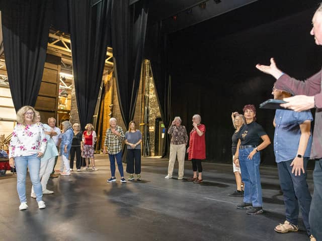 Age is a Stage founder Chris Cresswell with a group at Ropetackle Arts Centre in Shoreham