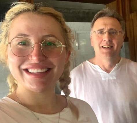 Chantelle Perrault with her father, Stephane