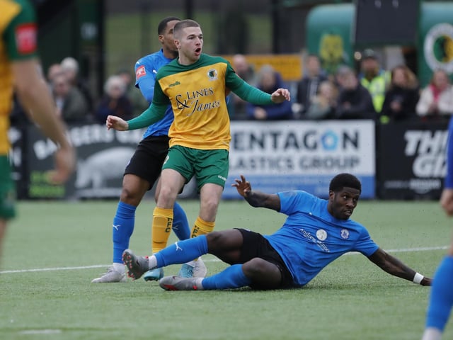 Isthmian Premier action from Horsham's excellent 3-1 home win over play-off chasing Billericay Town on Saturday