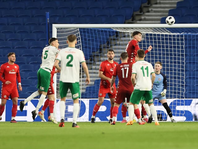 Action and celebrations as Worthing take on Bognor Regis Town in the Sussex Senior Cup final at the Amex Stadium - and win 8-7 on penalties