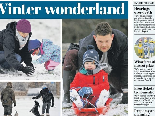 Part of the front page from the Mid Sussex Times on Thursday, March 1, 2018