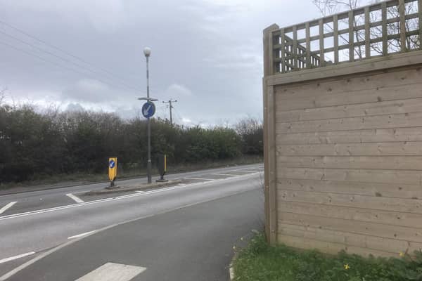 The view from the western side of the cycle path looking across The Village road, Alciston, to the eastern side of the cycle path. Photo: Simon Taylor