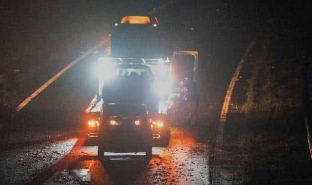 20 cars were stranded on the flooded section of the A27 near Chichester