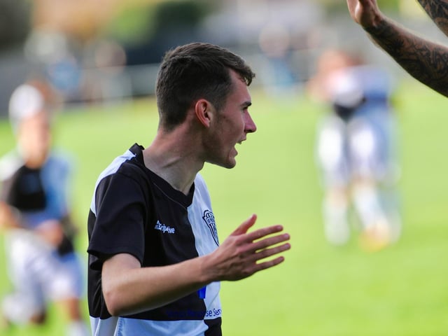 Action from Shoreham's 4-2 win at East Preston in division one of the Southern Combination League