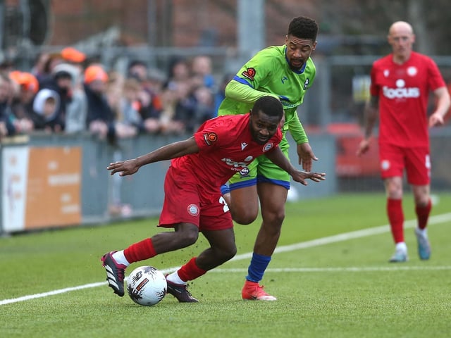 Action from Worthing v Braintree in National League South