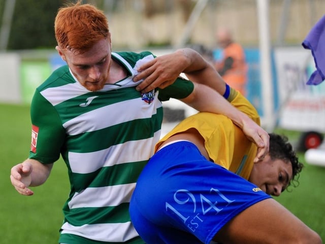 Action from Lancing's win over Corinthian in the Isthmian south east division