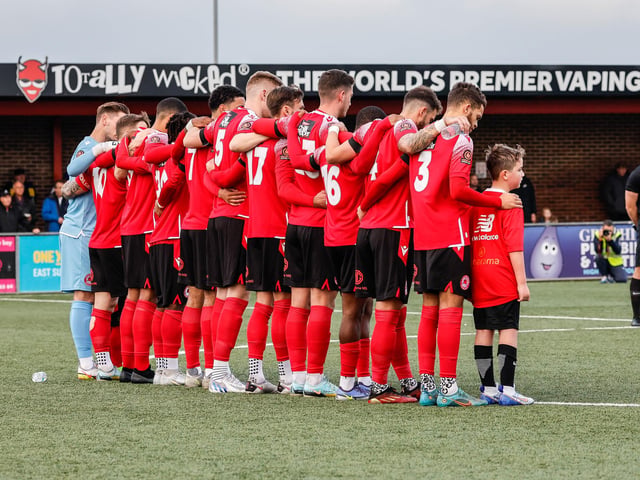 Action from Eastbourne Borough's 1-0 win over St Albans in National League South